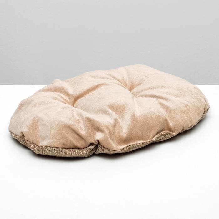 Лежанка для животных, 65×50×21 см, мебельная ткань, холлофайбер, цвет МИКС