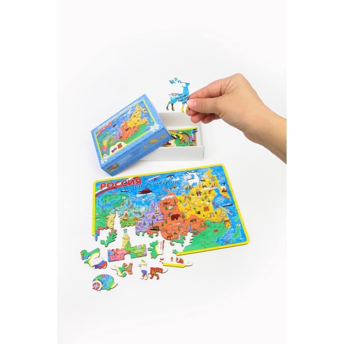 Пазл деревянный YOSHATOYS «Карта России», 73 детали