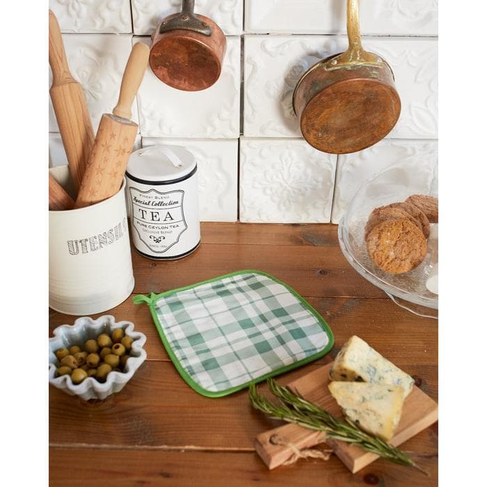 Прихватка "Этель" Eucalyptus (клетка) 19х19см,100% хлопок, саржа 190 гр/м2