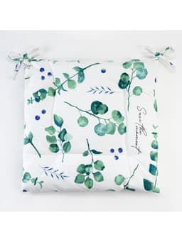 Подушка на стул «Этель. Эвкалипт», 42×42 см, белая