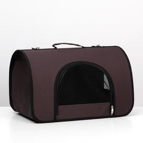Сумка - переноска для животных, 46×28.5×30 см, 2 входа, коричневая