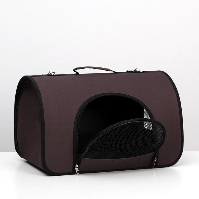 Сумка - переноска для животных, 46×28.5×30 см, 2 входа, коричневая