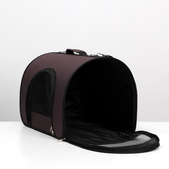 Сумка - переноска для животных, 46×28.5×30 см, 2 входа, коричневая