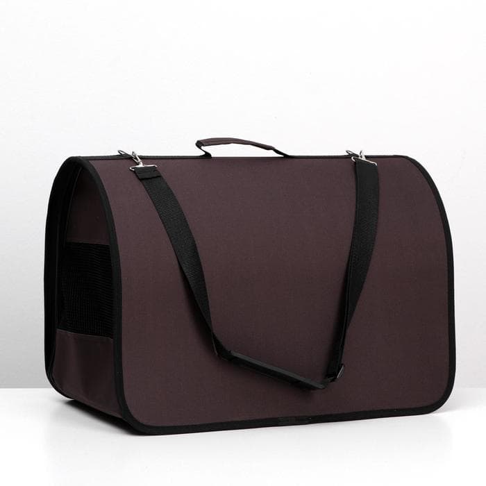 Сумка - переноска для животных, 49×30×35 см, 2 входа, коричневая
