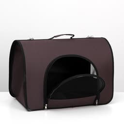 Сумка - переноска для животных, 49×30×35 см, 2 входа, коричневая