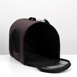 Сумка - переноска для животных, 49×30×35 см, 2 входа, коричневая