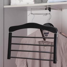 Плечики для юбок и брюк SAVANNA, многоуровневые, 4 перекладины, сорт А, 38.5×1.2×35.5 см, тёмное дерево, лотос