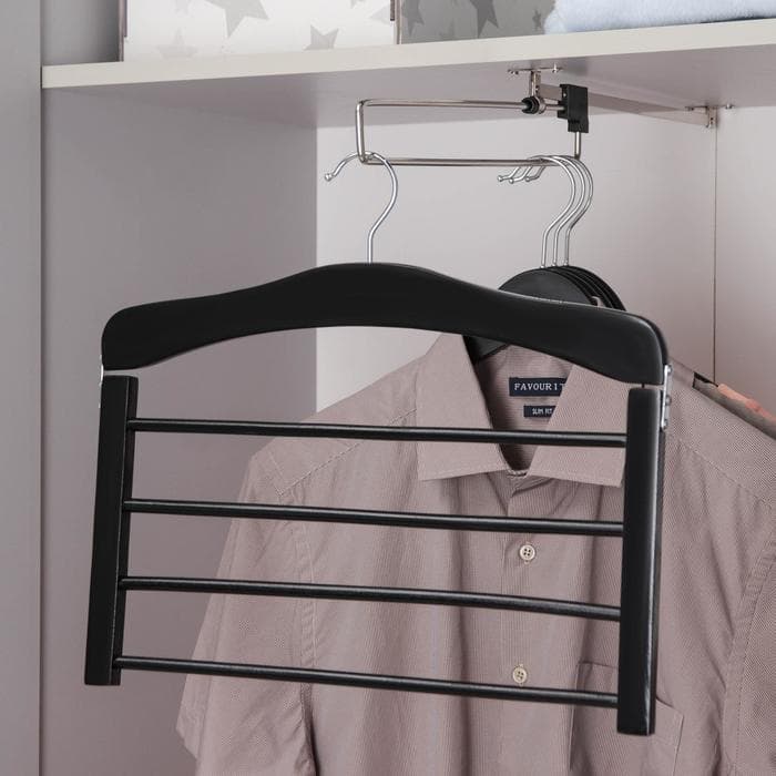 Плечики для юбок и брюк SAVANNA, многоуровневые, 4 перекладины, сорт А, 38.5×1.2×35.5 см, тёмное дерево, лотос