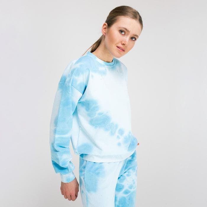 Свитшот женский MINAKU: Casual Collection цвет голубой, р-р 50