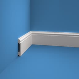 Плинтус пластиковый ударопрочный, 16×100×2000 мм, цвет белый