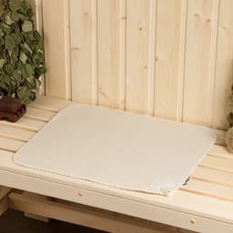 Набор для бани, шерсть 30%, полиэфир 70%, 3 предмета: шапка, рукавица, коврик, «Добропаровъ»