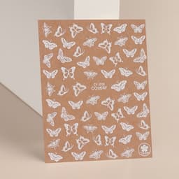 Наклейки для ногтей «Бабочки», флуоресцентные, белые