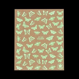 Наклейки для ногтей «Бабочки», флуоресцентные, белые