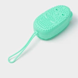 Щётка массажная силиконовая для тела с поролоном Доляна «Мышонок», зелёная