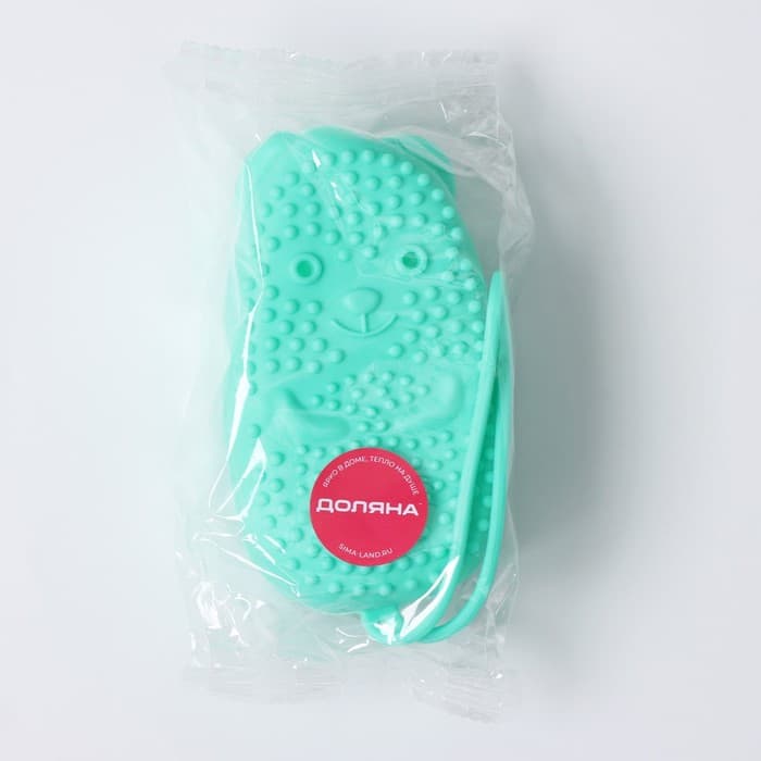 Щётка массажная силиконовая для тела с поролоном Доляна «Мышонок», зелёная