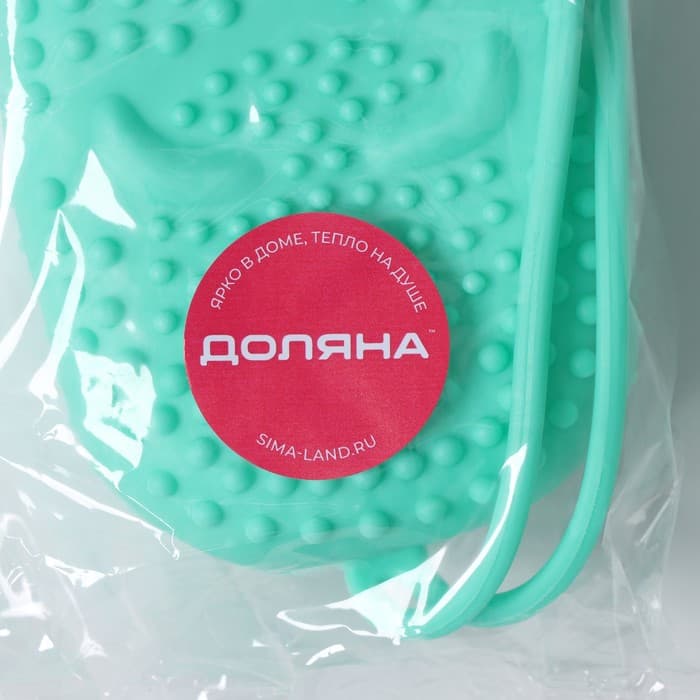 Щётка массажная силиконовая для тела с поролоном Доляна «Мышонок», зелёная