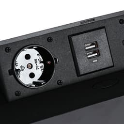 Розетка выдвижная Luazon Lighting, 16 А, двухместная, в стол, 2xUSB, 2.1 A, чёрная