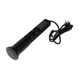 Розетка выдвижная Luazon, 16 А, четырёхместная, в стол, 2xUSB, 2.1 A, чёрная