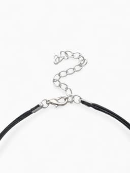 Чокер «Двойной», с нитью, сердечко, бело-чёрный в серебре, L=32 см