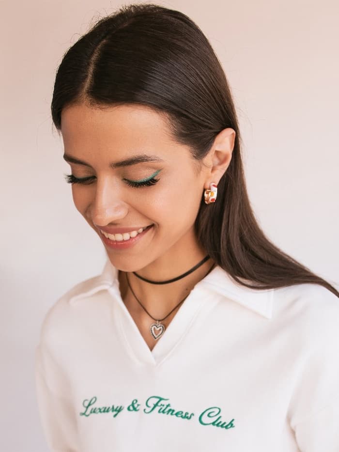 Чокер «Двойной», с нитью, сердечко, бело-чёрный в серебре, L=32 см