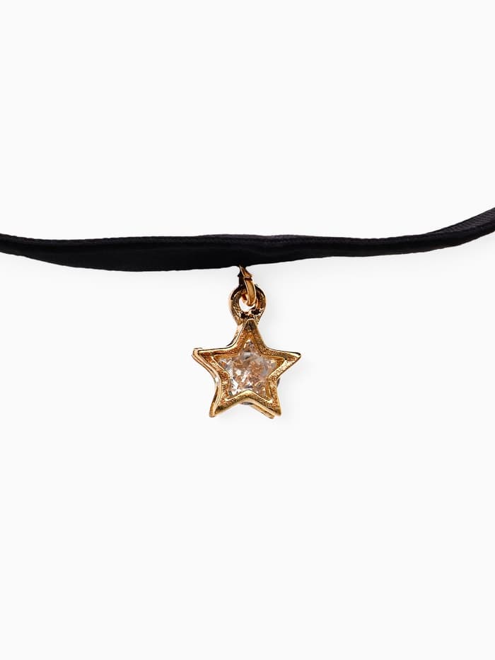Чокер «Стразинка» звезда, цвет белый в золоте, L=32 см