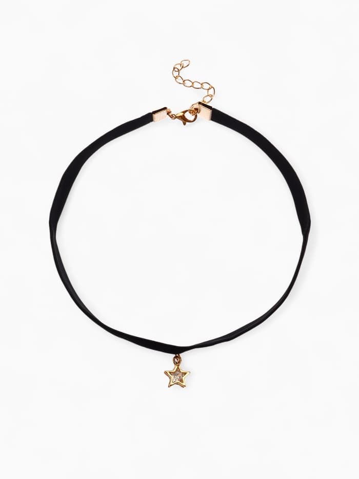 Чокер «Стразинка» звезда, цвет белый в золоте, L=32 см