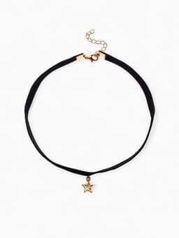 Чокер «Стразинка» звезда, цвет белый в золоте, L=32 см