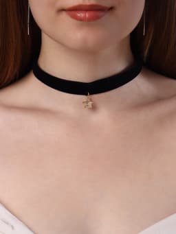 Чокер «Стразинка» звезда, цвет белый в золоте, L=32 см