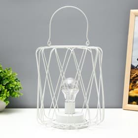 Ночник лофт 16451/1WT LED от батареек 3хАА белый 17×17×21 см RISALUX