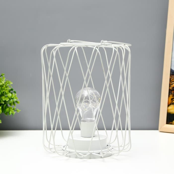 Ночник лофт 16451/1WT LED от батареек 3хАА белый 17×17×21 см RISALUX