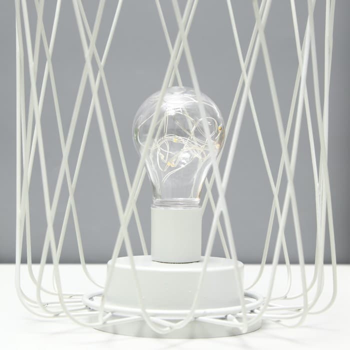 Ночник лофт 16451/1WT LED от батареек 3хАА белый 17×17×21 см RISALUX