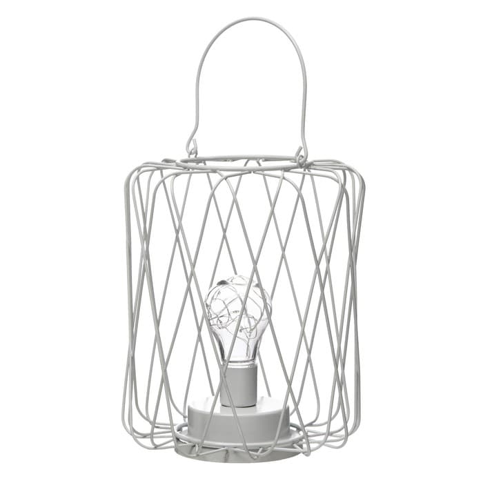 Ночник лофт 16451/1WT LED от батареек 3хАА белый 17×17×21 см RISALUX