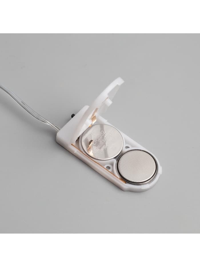 Гирлянда «Мишура» 2 м, роса, IP20, серебристая нить, 50 LED, от батареек CR2032×2, свечение тёплое белое