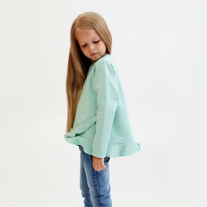 Свитшот для девочки с воланом KAFTAN «Basic line» размер 30 (98-104), цвет мята