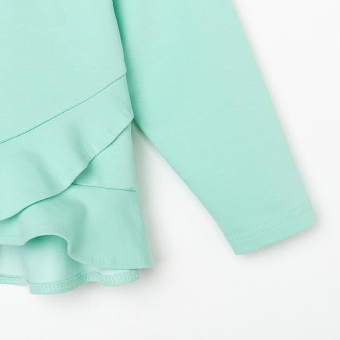 Свитшот для девочки с воланом KAFTAN «Basic line» размер 30 (98-104), цвет мята