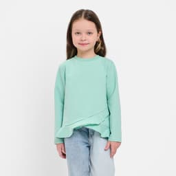 Свитшот для девочки с воланом KAFTAN «Basic line» размер 30 (98-104), цвет мята