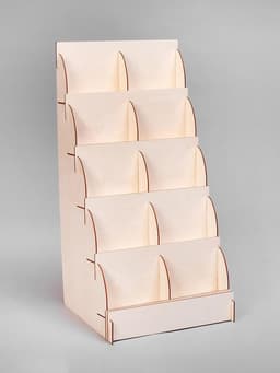Подставка для книг 10 ячеек А5, 33×33×63 см, толщина 3 мм, цвет бежевый