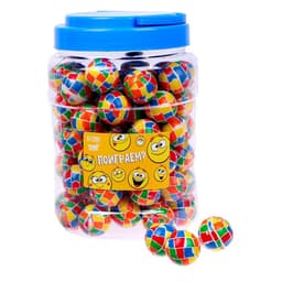 Мяч каучуковый Funny toys, попрыгунчик «Поиграем?», в банке, 80 шт.