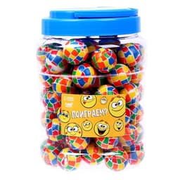 Мяч каучуковый Funny toys, попрыгунчик «Поиграем?», в банке, 80 шт.