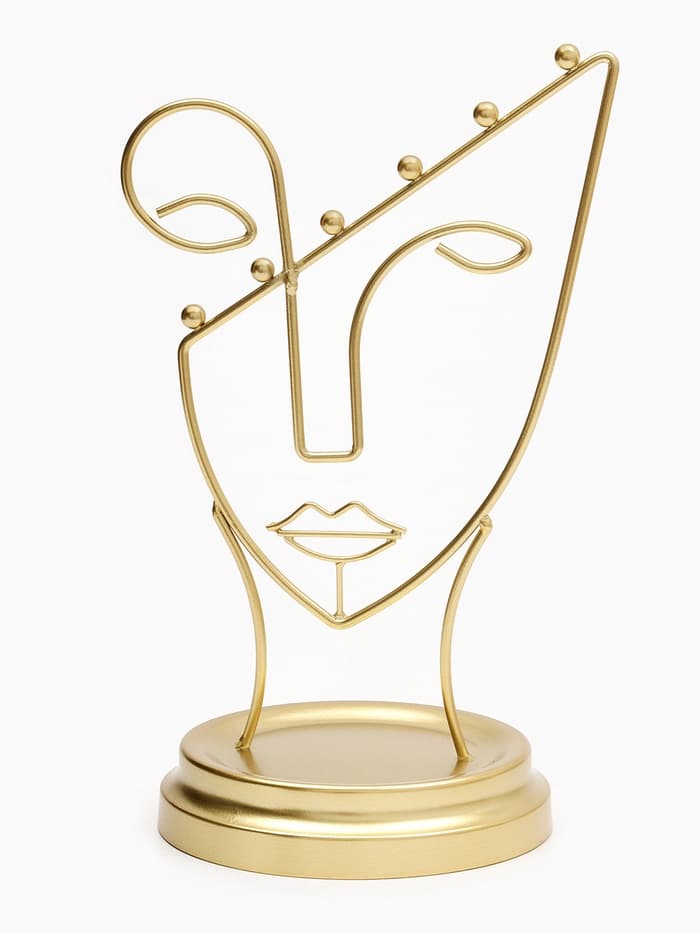 Подставка для украшений «Пол-лица», металл под золото, h=26, d=13