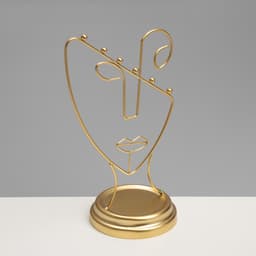 Подставка для украшений «Пол-лица», металл под золото, h=26, d=13