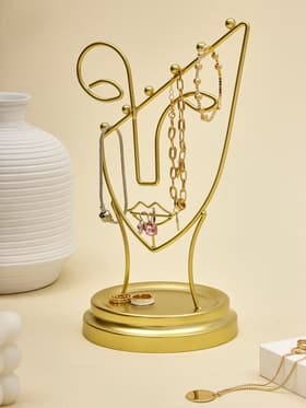 Подставка для украшений «Пол-лица», металл под золото, h=26, d=13