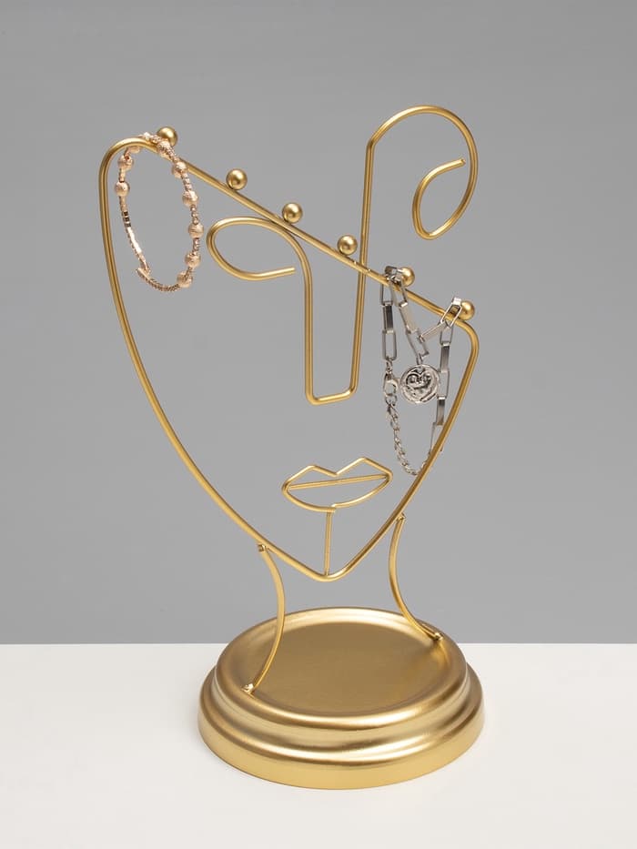 Подставка для украшений «Пол-лица», металл под золото, h=26, d=13