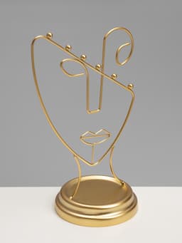 Подставка для украшений «Пол-лица», металл под золото, h=26, d=13