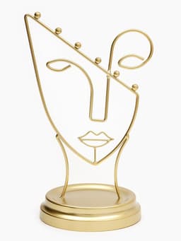 Подставка для украшений «Пол-лица», металл под золото, h=26, d=13