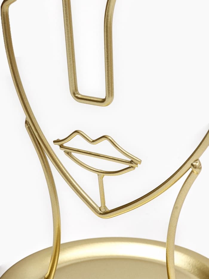 Подставка для украшений «Пол-лица», металл под золото, h=26, d=13