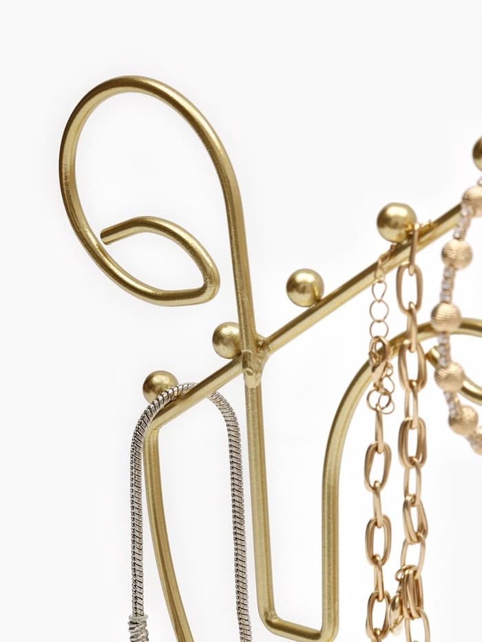 Подставка для украшений «Пол-лица», металл под золото, h=26, d=13