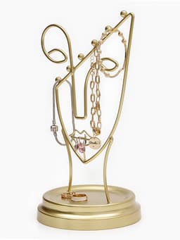 Подставка для украшений «Пол-лица», металл под золото, h=26, d=13