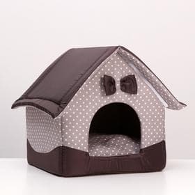 Домик для животных «Звёздочки», 34×32×37 см, коричневый