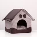 Домик для животных «Звёздочки», 34×32×37 см, коричневый